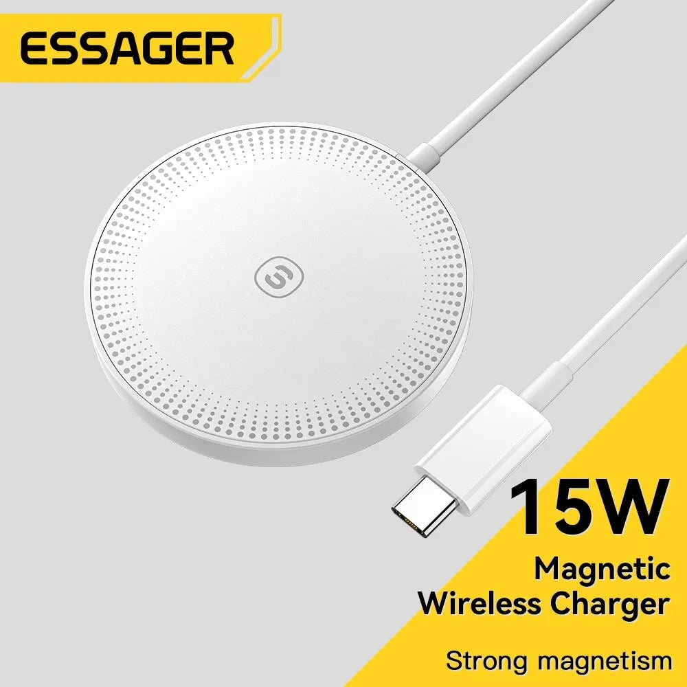 Essager 15W Magnetic Qi Wireless Charger Fast Charging for iPhone 14 13 12 Pro Max - 