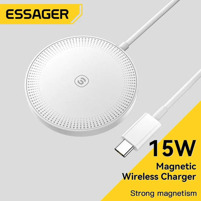 Essager 15W Magnetic Qi Wireless Charger Fast Charging for iPhone 14 13 12 Pro Max - 