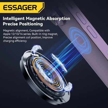 Essager 15W Magnetic Qi Wireless Charger Fast Charging for iPhone 14 13 12 Pro Max - 