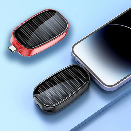 Solar Keychain Mini Power Bank Portable Powerbank 1200mAh - 